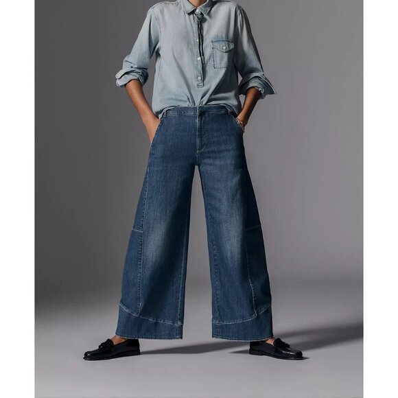 Pilcro Full Curve High-Rise Wide-Leg Jeans ADIRONDACK WASH 26W PLUS SIZE - Picture 2 of 5